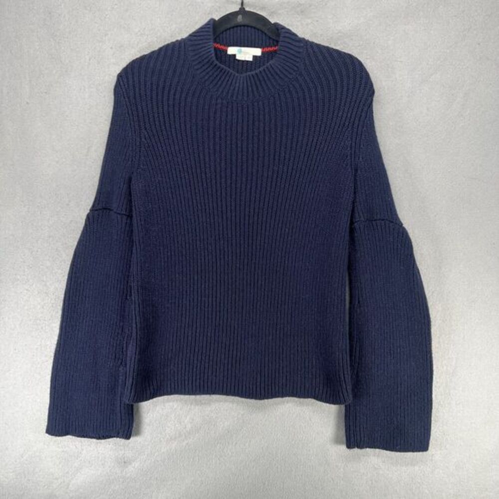 Boden Sweater Womens XS Wool Alpaca Leah Chunky Knit Bell Sleeve Ribbed Boxy